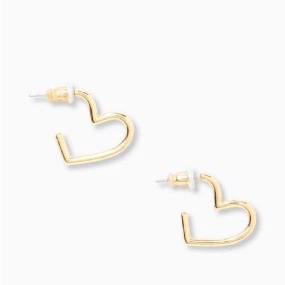 Brand New Kate Spade Scrunched Scallops Mini Heart Hoops Earrings 1.5 cm
